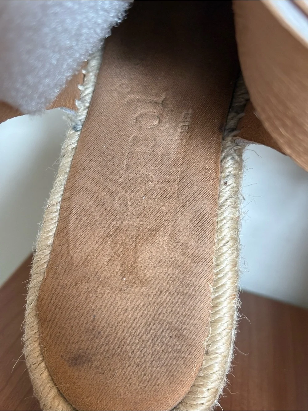 Anthropologie Maypol Taupe Grey Suede Espadrille Wedge Sandals Size EU 37